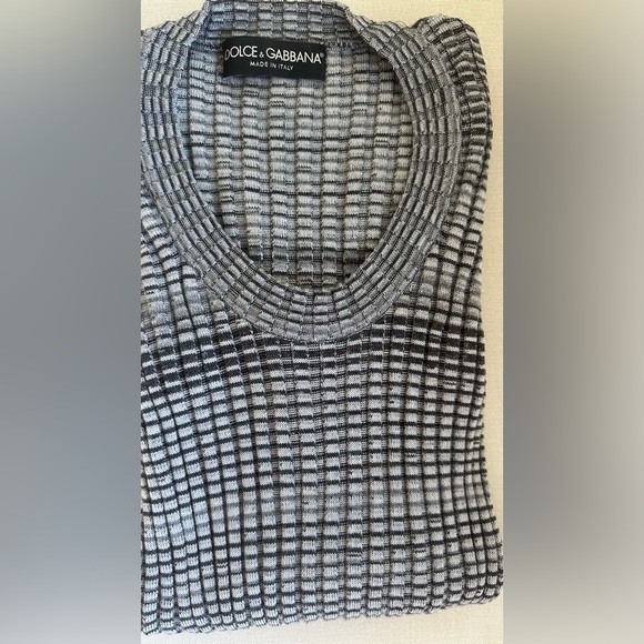 Dolce & Gabbana Gray Striped Jersey Top size 40 - Picture 4 of 10